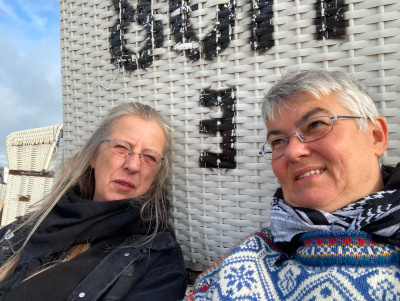 We are in front of our house